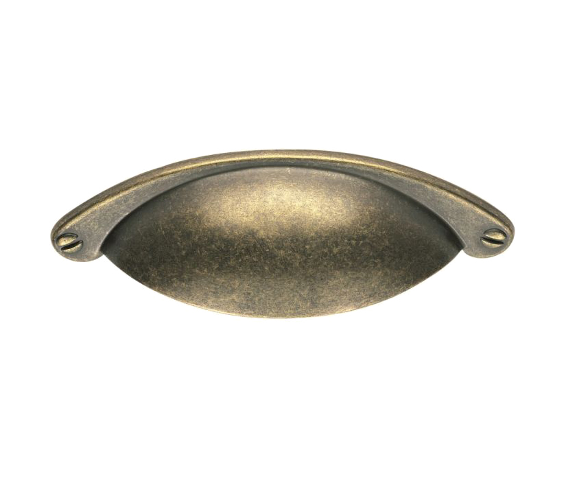 Traditional Cupboard Cup Pull Handle (64Mm C/C), Antique Brass