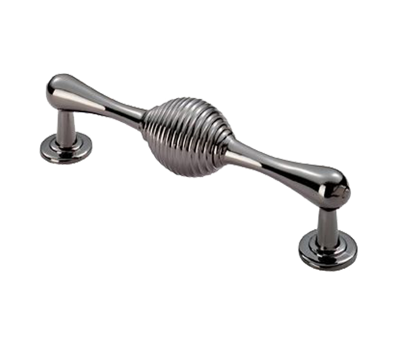 Fingertip Reeded Pull Handle (128Mm C/C), Black Nickel