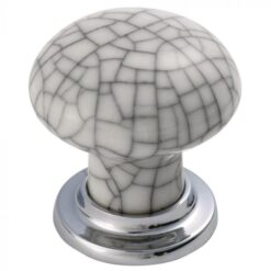 Fingertip FTD630ACPMC Ftd Porcelain Knob With Finished Base 35mm Polished Chrome/Matt Chrome