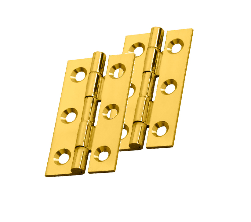 Fingertip Cabinet Hinges (50Mm X 28Mm Or 64Mm X 35Mm), Polished Brass (Sold In Pairs)