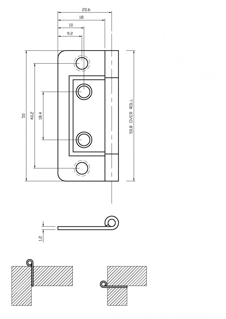 Flush Hinge – 4 Hole