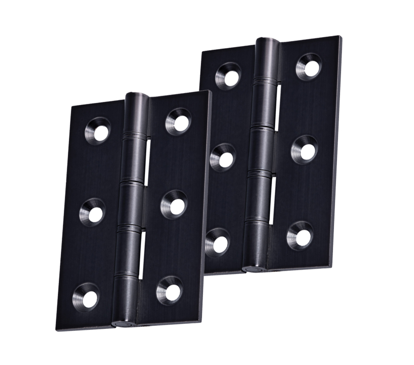 3 Inch Double Washered Hinges, Matt Black (Sold In Pairs)