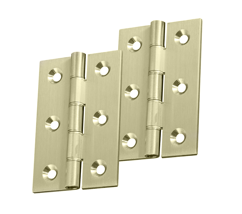 3 Or 4 Inch Double Washered Hinges, Satin Brass (Sold In Pairs)