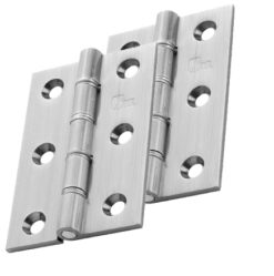 4 Inch Double Washered Hinges, Satin Chrome (Sold In Pairs)