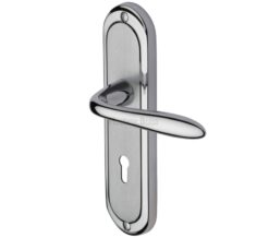 Heritage Brass Henley Apollo Finish, Polished Chrome & Satin Chrome Door Handles (Sold In Pairs)