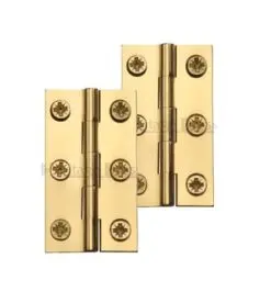 Heritage Brass Extruded Brass Cabinet Hinges (Various Sizes), Polished Brass (Sold In Pairs)