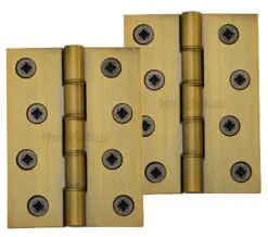 Heritage Brass 4 Inch Heavier Duty Double Phosphor Washered Butt Hinges, Antique Brass - (Sold In Pairs)