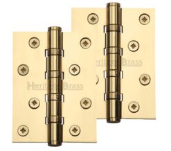 Heritage Brass 4" X 3" Ball Bearing (Steel Pin) Hinges, Polished Brass (Sold In Pairs)