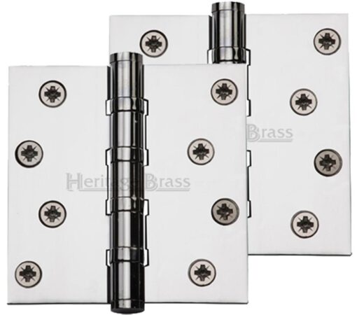 Heritage Brass 4" X 4" Ball Bearing (Steel Pin) Hinges, Polished Chrome - (Sold In Pairs)