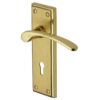 Heritage Brass Hilton Mayfair Finish Satin Brass With Polished Brass Edge Door Handles (Sold In Pairs)