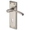 Heritage Brass Hilton Satin Nickel Door Handles (Sold In Pairs)