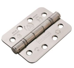 HIN14325/13BSS/R - Carlisle Brass Ball Bearing Hinge 4 x 3 x 2.5mm Grade 13 Radius (Pack of 3) Polished Stainless Steel