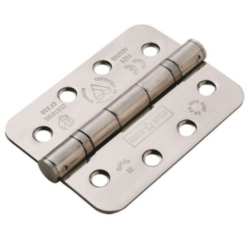 HIN14325/13BSS/R - Carlisle Brass Ball Bearing Hinge 4 x 3 x 2.5mm Grade 13 Radius (Pack of 3) Polished Stainless Steel