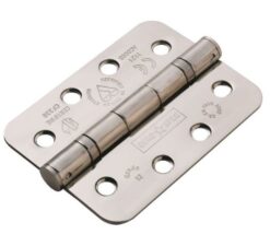 HIN14325/13BSS/R - Carlisle Brass Ball Bearing Hinge 4 x 3 x 2.5mm Grade 13 Radius (Pack of 3) Polished Stainless Steel