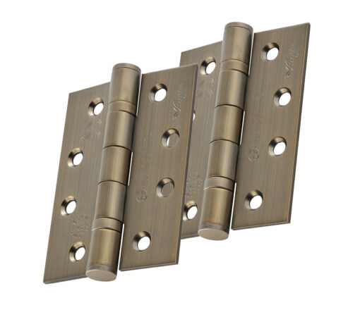 Eurospec 4 Inch Grade 13 Plain Ball Bearing Hinges, Antique Brass (Sold In Pairs)