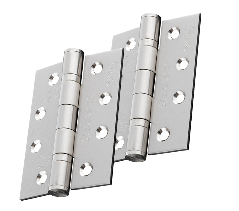 Eurospec 4 Inch Grade 13 Plain Ball Bearing Hinges, Satin Nickel (Sold In Pairs)