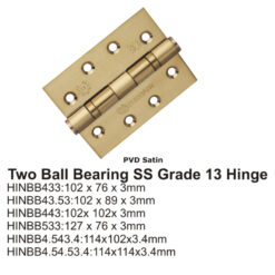 Two Ball Bearing Ss Grade 13 Hinge -102 X 76 X 3Mm