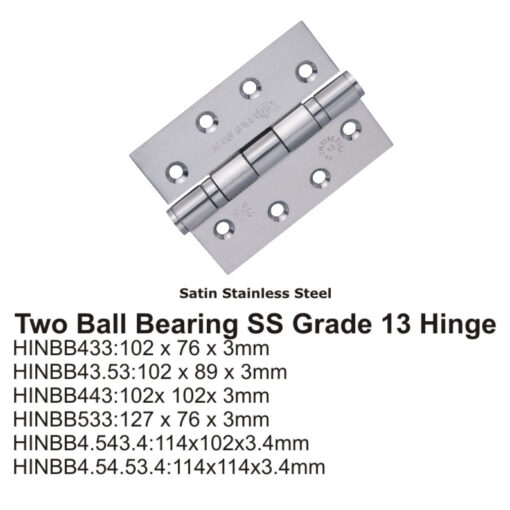 Two Ball Bearing Ss Grade 13 Hinge -102 X 76 X 3Mm