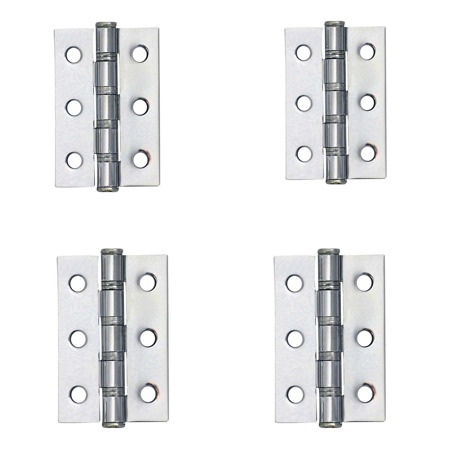 Ball Bearing Door Hinges - 72x50x2 - Polished Nickel