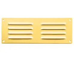 Hooded Louvre Brass Vent, Polished Brass