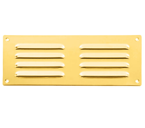 Hooded Louvre Brass Vent, Polished Brass