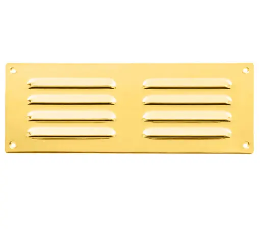 Hooded Louvre Brass Vent, Polished Brass