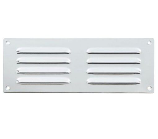 Hooded Louvre Brass Vent, Polished Chrome
