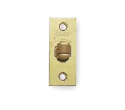 Frelan Hardware Adjustable Rollerbolt Catch With Brass Roller, Polished Brass