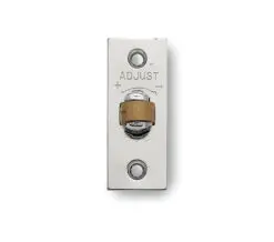 Frelan Hardware Adjustable Rollerbolt Catch With Brass Roller, Satin Nickel