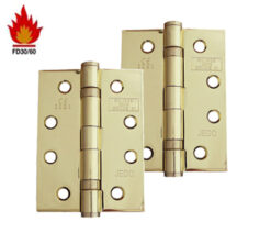 Frelan Hardware 4 Inch Ball Bearing Hinges, Polished Brass