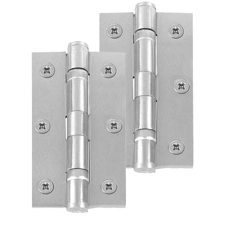 Frelan Hardware 3 Inch Ball Bearing Hinges, Satin Chrome (Sold In Pairs)