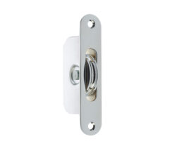 Frelan Hardware Sash Window Radiused Axle Pulley, Polished Chrome With Brass Roller