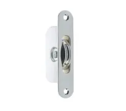 Frelan Hardware Sash Window Radiused Axle Pulley, Polished Chrome With Brass Roller