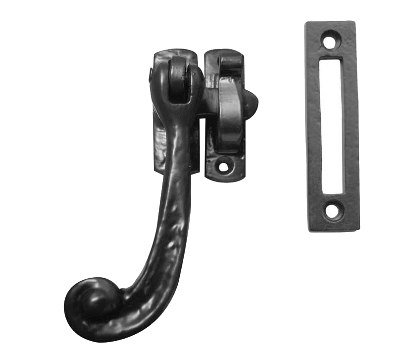 Frelan Hardware Casement Fastener Hook & Mortice Plate & Mortice Plate, Black Antique