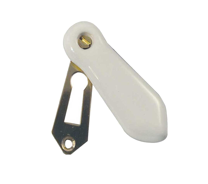 Frelan Hardware Porcelain Covered Standard Profile Escutcheons, Plain White