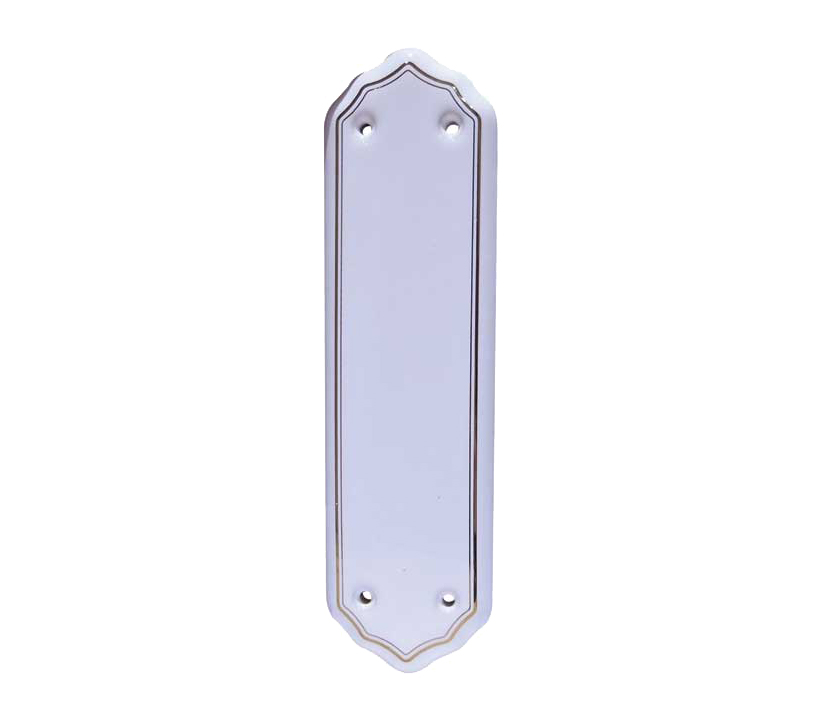 Frelan Hardware Porcelain Fingerplate (280Mm X 78Mm), Goldline White