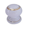 Porcelain Cupboard Door Knobs, Goldline White