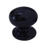 Porcelain Cupboard Door Knobs, Plain Black