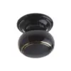 Porcelain Mortice Door Knob Black & Goldline