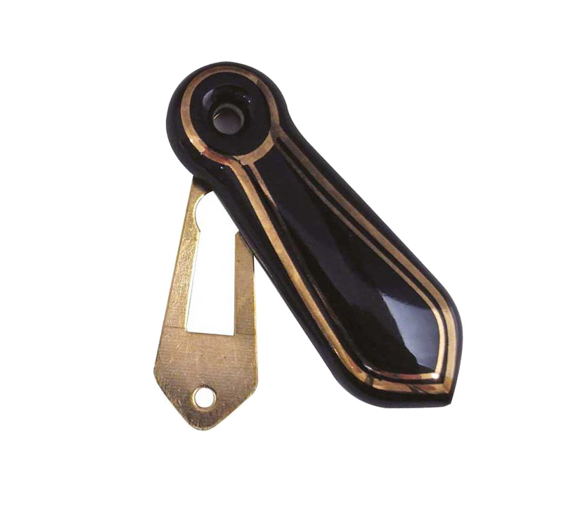 Frelan Hardware Porcelain Covered Standard Profile Escutcheons, Goldline Black