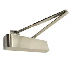 Frelan Hardware Contract Size 2-4 Overhead Door Closer With Matching Arm, Satin Nickel