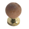 Sunset Red Marble Mortice Door Knob, Polished Brass (sold in pairs)