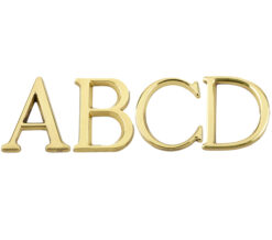 Pin Fix Letters (A-D), Polished Brass