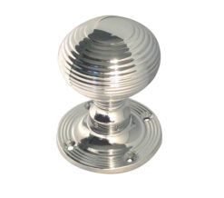 Reeded Mortice Door Knob Polished Chrome