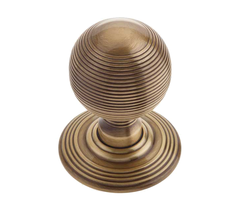 Reeded Mortice Door Knob Antique Bronze