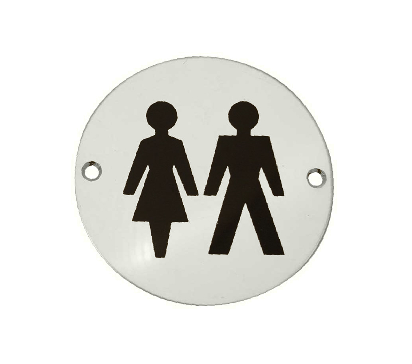 Frelan Hardware Unisex Pictogram Sign (75Mm Diameter), Satin Aluminium