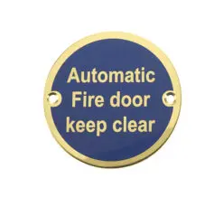 Frelan Hardware Automatic Fire Door Keep Clear (75Mm Diameter), Polished Brass