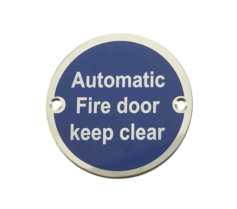 Frelan Hardware Automatic Fire Door Keep Clear (75Mm Diameter), Polished Stainless Steel