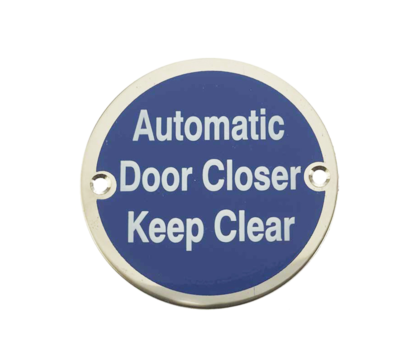 Frelan Hardware Automatic Door Closer Keep Clear (75Mm Diameter), Polished Stainless Steel