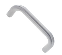 D Shaped Pull Handles (19mm or 22mm Bar Diameter) Bolt Through Fixing, Satin Stainless Steel